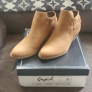 Tan suede booties